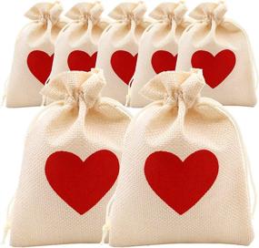 img 3 attached to ❤️ 25 Romantic Heart-Shaped Drawstring Burlap Bags: Ideal Wedding & Christmas Gift Bags