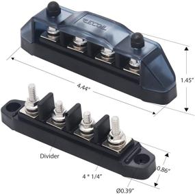 img 1 attached to ⚡ Разъем Recoil BBSPG4 с изоляцией, с 4 положениями и 4 клеммами диаметром 1/4 дюйма - Блок распределения электропитания сборки, включающий кольцевые клеммы.