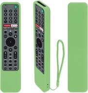 protective silicone remote case for sony rmf-tx600u rmf-tx500u rmf-tx500e rmf-tx600e smart voice remote controller washable anti-lost remote cover with loop (glow in dark green) … logo