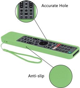 img 1 attached to Protective Silicone Remote Case For Sony RMF-TX600U RMF-TX500U RMF-TX500E RMF-TX600E Smart Voice Remote Controller Washable Anti-Lost Remote Cover With Loop (Glow In Dark Green) …