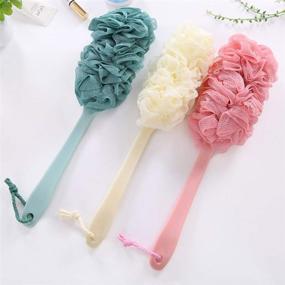 img 3 attached to 🚿 Ultimate 3 Pack Long Handled Shower Body Brush Loofah - Deep Cleaning Back Scrubber, Exfoliating Bath Sponge for Smooth Skin