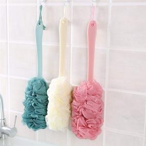 img 1 attached to 🚿 Ultimate 3 Pack Long Handled Shower Body Brush Loofah - Deep Cleaning Back Scrubber, Exfoliating Bath Sponge for Smooth Skin