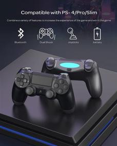 img 1 attached to 🎮 Black YCZHDV Wireless Controller for PS4/Slim/Pro/PC - Dual Vibration/Speaker/Gyro, Gamepad Game Remote Controller Replacement