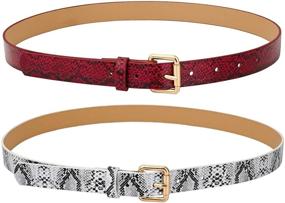img 4 attached to Ayliss Womens Belts Snakeskin Leather Women's Accessories