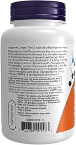 img 2 attached to 💡 NOW Supplements True Focus: Amino Acids, Ginkgo, DMAE, CoQ10, and Grape Seed Extract - 90 Veg Capsules