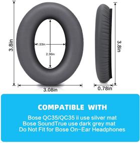 img 2 attached to Премиум-замена амбушюр из памяти для наушников Bose SoundTrue и QuietComfort 35/ QC35 ii Around-Ear - Темно-серый