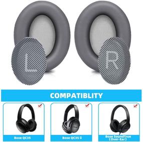 img 3 attached to Премиум-замена амбушюр из памяти для наушников Bose SoundTrue и QuietComfort 35/ QC35 ii Around-Ear - Темно-серый