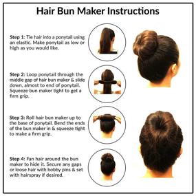 img 1 attached to 🔸 Styla Hair Brown Magic Hair Bun Maker 4-Pack: Маленькие и большие пенные бублики для причесок, балетных бубликов, французской закрутки и многое другое!