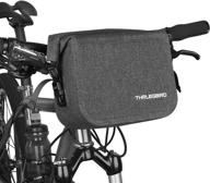 🚲 waterproof bike handlebar bag, black cycling front storage bag for bicycle, single-shoulder bike bag for touring - thrlegbird logo