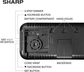 img 1 attached to ⏰ SHARP 14-inch LED Clock with Oversized Screen, Outdoor/Indoor Temperature, Date, and Day of Week - 4-inch Digits