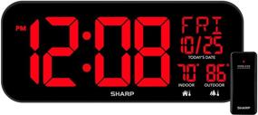 img 4 attached to ⏰ SHARP 14-inch LED Clock with Oversized Screen, Outdoor/Indoor Temperature, Date, and Day of Week - 4-inch Digits