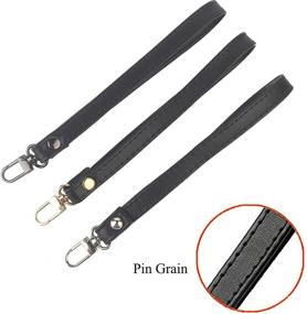 img 1 attached to 👜 Beaulegan Purse Wrist Straps – Genuine Leather Replacements for Clutch Pouch – Set of 2 PCS in Black