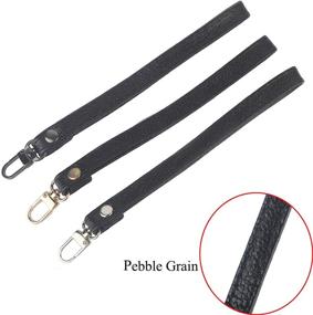 img 2 attached to 👜 Beaulegan Purse Wrist Straps – Genuine Leather Replacements for Clutch Pouch – Set of 2 PCS in Black