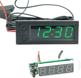 img 2 attached to 🚗 Car LED Temperature Clock: 3-in-1 Digital Voltmeter Gauge with Light - Decorative Car Accessories