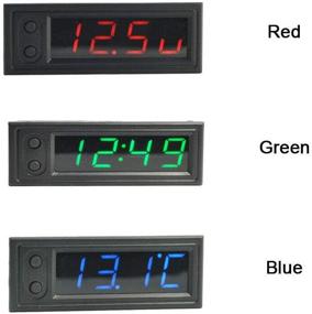 img 3 attached to 🚗 Car LED Temperature Clock: 3-in-1 Digital Voltmeter Gauge with Light - Decorative Car Accessories