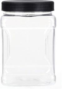 img 3 attached to Lawei 6 Pack Clear Plastic Jars with Lids - 32 Oz Square Containers with Easy Grip Handles for Dry Goods, Cookies, Candy, and More - Plastic Storage Jars