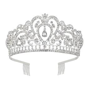 img 4 attached to 👑 Makone Crystal Crowns and Tiaras with Comb for Girls or Women | Christmas, Birthday, Halloween, Party, Wedding Tiaras | Valentines Gifts | Style-6