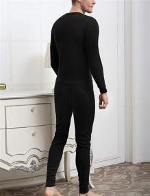 img 3 attached to 👔 Ultimate Comfort and Style: COLORFULLEAF Men's Cotton Thermal Underwear Union Suits Henley Onesies Base Layer