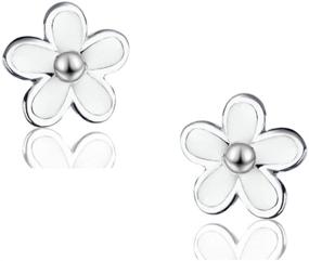 img 4 attached to FarryDream Sterling Silver Earrings Flowers