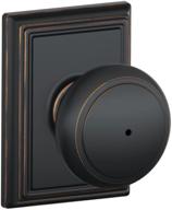 🚪 schlage f40 and 716 add andover door knob with addison trim bed & bath privacy lock, aged bronze - privacy and elegance combined логотип