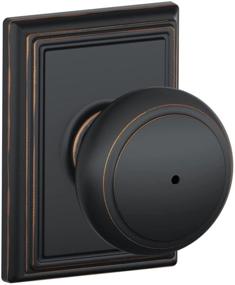 img 4 attached to 🚪 Schlage F40 AND 716 ADD Andover Door Knob with Addison Trim Bed & Bath Privacy Lock, Aged Bronze - Privacy and Elegance Combined