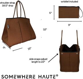 img 2 attached to 👜 Chic & Stylish: Somewhere Haute Neoprene Tote Bag With Shoulder Straps - Ideal for Women