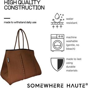 img 1 attached to 👜 Chic & Stylish: Somewhere Haute Neoprene Tote Bag With Shoulder Straps - Ideal for Women