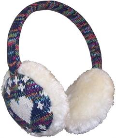 img 1 attached to 🎧 N'Ice Caps Girls Soft Plush Padded Knitted Design Winter Earmuffs with Adjustable Fit