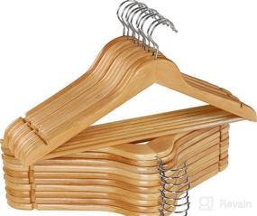 img 6 attached to 👕 Utopia Home Premium Wooden Hangers - 20 Pack - 360-Degree Rotatable Hook - Durable, Slim & Non-Slip - Shoulder Grooves - Lightweight Hangers for Coats, Suits, Pants & Jackets - Natural Finish