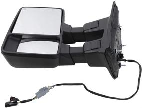 img 1 attached to 🚗 Зеркала для эвакуации замены для Ford F250 F350 F450 F550 Super Duty 01-05 Excursion с 99-07 годом выпуска, комплект, выдвижные, курительные, электроподогрев, с LED-сигнальным светом, боковые зеркала: повышение видимости и функциональности для вашего автомобиля Ford.