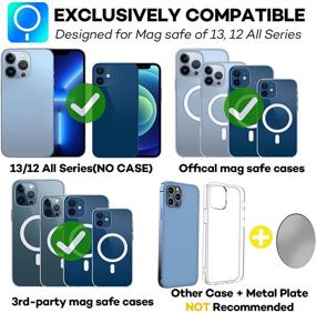 img 1 attached to 🚗 Quarble Air Vent Car Mount Holder | Compatible with iPhone 13, 12/12 Pro/12 Pro Max/12 Mini | Magsafe Case Friendly | 360° Adjustable | No Metal Plate Required | 2021 All New