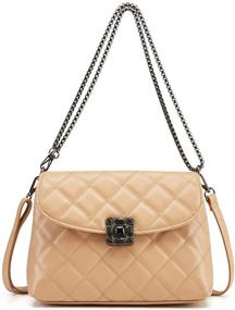 img 4 attached to 👜 Exquisite Quilted Leather Crossbody Handbags & Wallets: Elevate Your Style with Luxury Fashion!