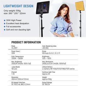 img 3 attached to 🎥 VILTROX VL-200T 2-Pack LED Video Light Kit with Light Stand and Wireless Remote, 30W/2450Lux Dimmable 3300K-5600K LED Panel Lights CRI 95+ for Photography, Video Portrait, Conference, Vlog, Streaming