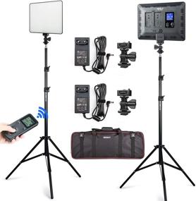 img 4 attached to 🎥 VILTROX VL-200T 2-Pack LED Video Light Kit with Light Stand and Wireless Remote, 30W/2450Lux Dimmable 3300K-5600K LED Panel Lights CRI 95+ for Photography, Video Portrait, Conference, Vlog, Streaming
