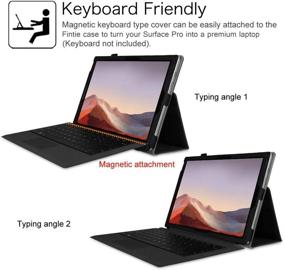 img 1 attached to Чехол Fintie Surface Pro - премиум чехол из вегетарианской кожи с удерживателем стилуса, совместим с Microsoft Surface Pro 7+ / 7 / 6, Pro 5 / 4 / 3, клавиатурой Type Cover - черный.