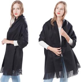 img 2 attached to Кашемировые шарфы Pashminas Blanket 1 Black