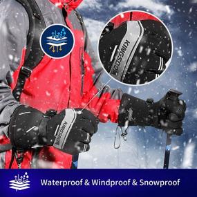 img 2 attached to 🧤 KINGSBOM Waterproof Ski & Snow Gloves: Ultimate Winter Protection for Men & Women