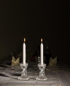 img 1 attached to Premium Round Base Crystal Candlesticks - Elegant 2 Pack Set by Ner Mitzvah