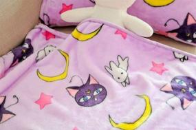 img 2 attached to 🌙 Cozy Up in Style with GK-O Sailor Moon Blanket Tsukino Usagi Cosplay Purple Luna Blanket (39.37in×39.37in)