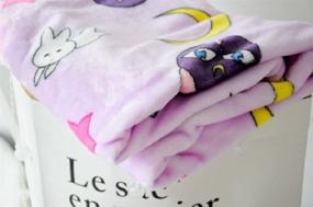 img 1 attached to 🌙 Cozy Up in Style with GK-O Sailor Moon Blanket Tsukino Usagi Cosplay Purple Luna Blanket (39.37in×39.37in)
