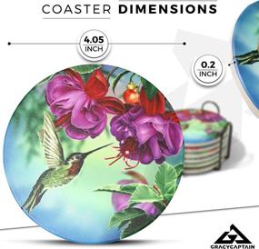 img 2 attached to 🦜 Efficient Absorbent Tumbled Coaster Set with Hummingbird Design