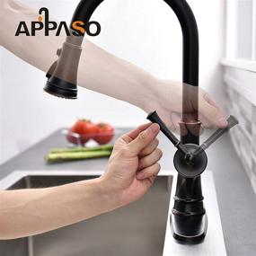 img 1 attached to 🚰 APPASO Oil Rubbed Bronze Kitchen Faucet with Pull Down Sprayer - Single-Handle High Arc Single Hole Sink Faucet with Escutcheon