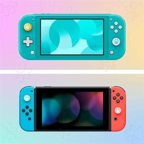 img 3 attached to 🎮 36 Soft Silicone Thumb Grip Caps Replacement - Cute Cat Paw, Flower, Fruit Design - Luminous at Dark Joystick Cap - Compatible with Nintendo Switch, Switch Lite Joy-Con