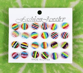 img 1 attached to Ranvi Hypoallergenic Lovely Earrings Rainbow