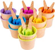 🍨 convenient pack of 12 green direct ice cream cups with spoons for delicious desserts logo