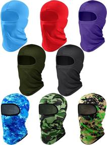 img 4 attached to Full Face UV Sun Protection Balaclava - Windproof Ski Balaclava Unisex Face Cover (8 Pieces)