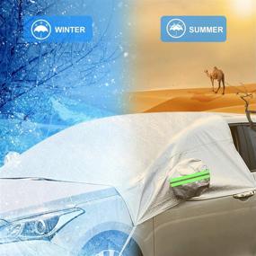 img 3 attached to ❄️ UPFOX Car Windshield Snow Cover | 2 Layers Frost Guard Ice Cover Protector | Winter Waterproof | Fits Most Cars | All-Weather | Blocks UV Rays | Dust Particle resistant