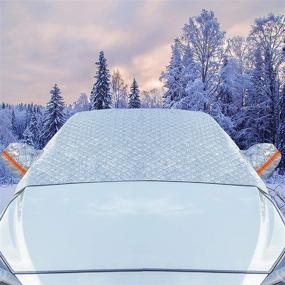 img 4 attached to ❄️ UPFOX Car Windshield Snow Cover | 2 Layers Frost Guard Ice Cover Protector | Winter Waterproof | Fits Most Cars | All-Weather | Blocks UV Rays | Dust Particle resistant