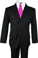 👔 boys' pinstripe suit for boys: matching black clothing in suits & sport coats logo