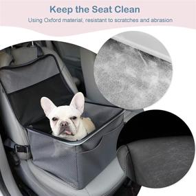 img 2 attached to 🐾 A4Pet Small Dog Car Seat: Oxford Foldable Portable Pet Booster Car Seat with Breathable Design, Secure Leash Attachment, Storage Pockets, and Washable Pad – Ideal for Small Pets, Puppies, Cats